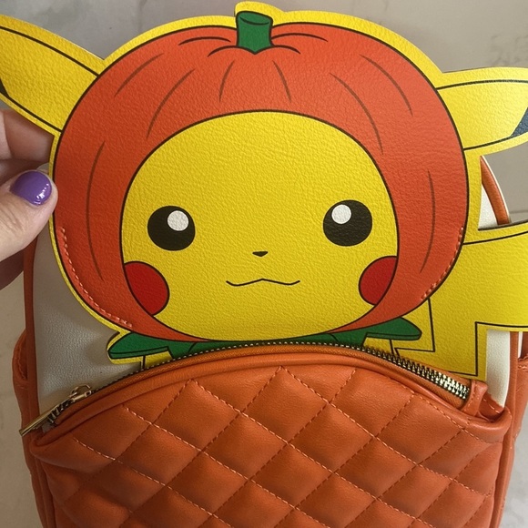 Pokémon Pikachu Pumpkin Mini Backpack Halloween BioWorld New Rare Kawaii main image 4